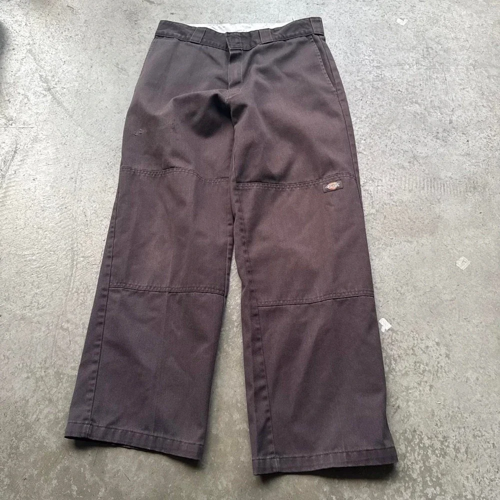 Early 2000s Dickies Mocha Brown Double Knees Workwear Pants Skater Faded